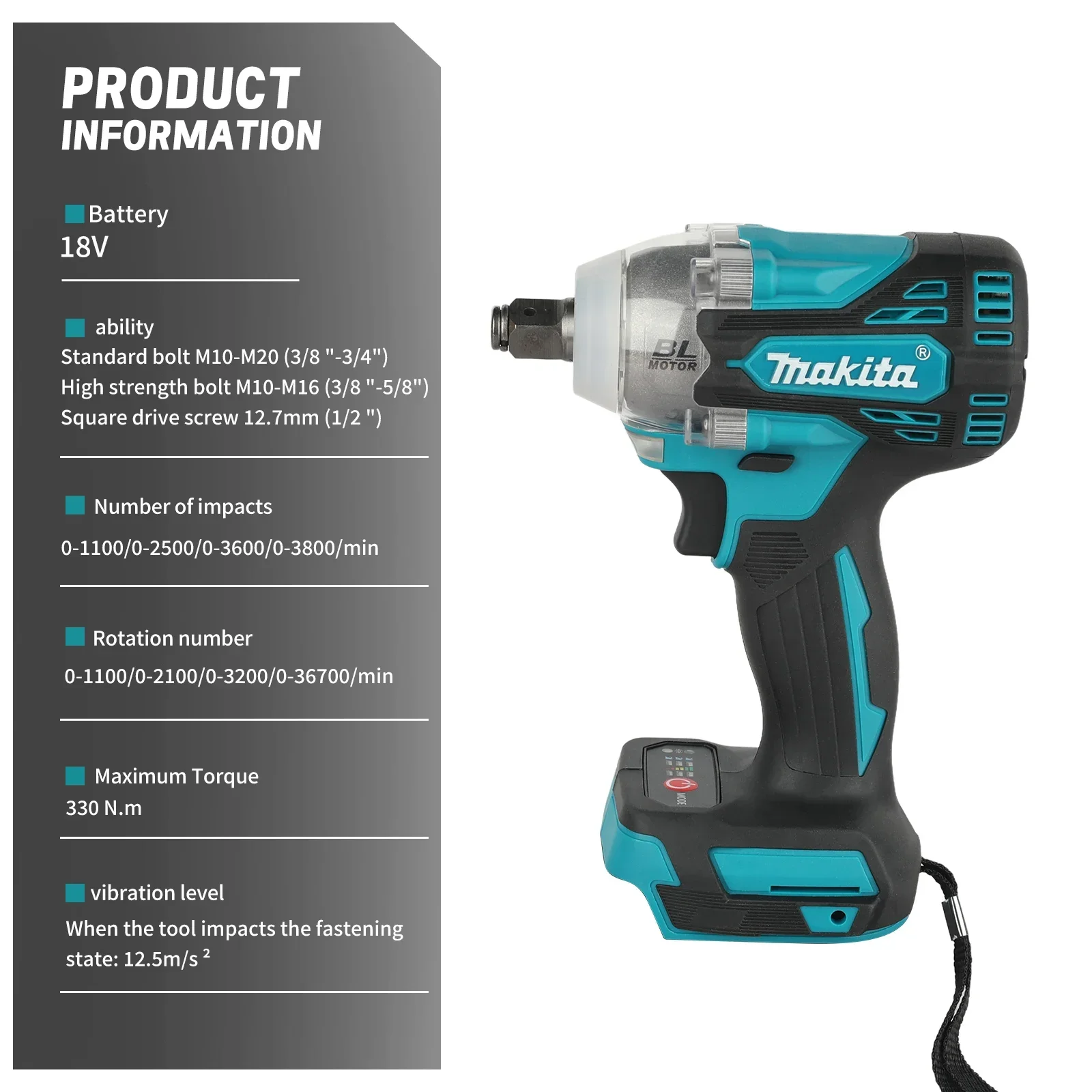 For Makita DTW300 330N·m Impac - Makita Drill Dtw300 review and price